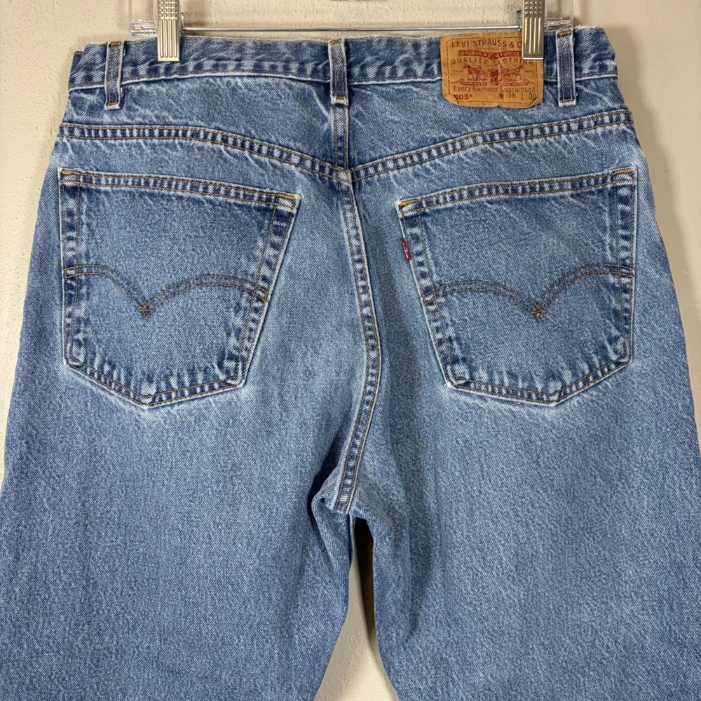 Levis 505 Regular Fit Straight Leg Jeans Blue Denim Mens 38x30 00505-0216‎